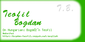 teofil bogdan business card